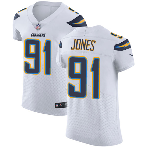 Nike Chargers #91 Justin Jones White Men's Stitched NFL Vapor Untouchable Elite Jersey